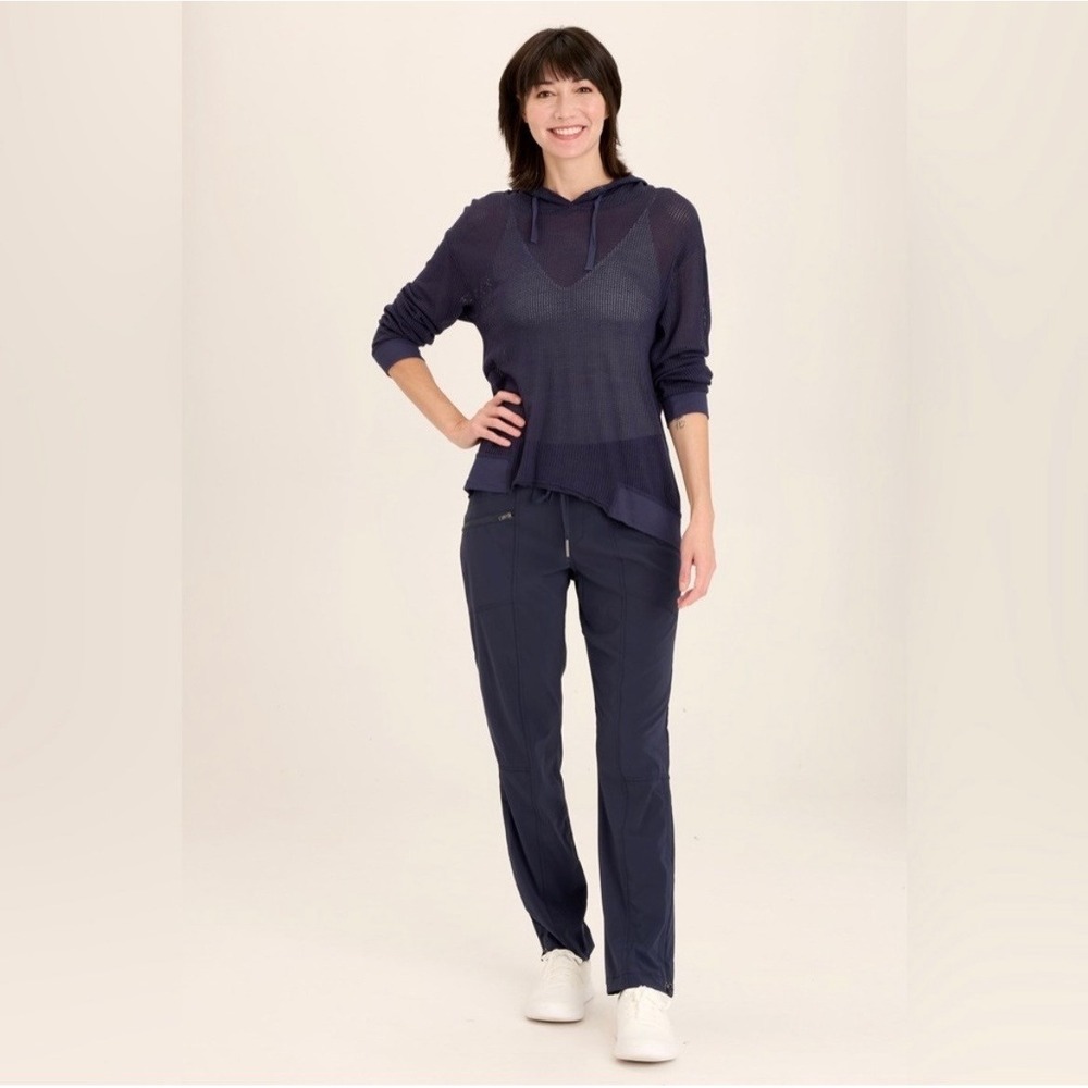 XCVI Wearables Runyon Whisper Stretch Pockets Ruched Active Pant Blue S‎